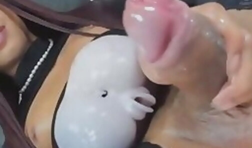 Shemale Plays Her Cock With A Toy Cum With Pleasure