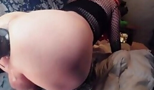 Sissy Butt Girl Tiffany Ciskiss Fucks Firm Little Round Ass On Big Fat Dildo