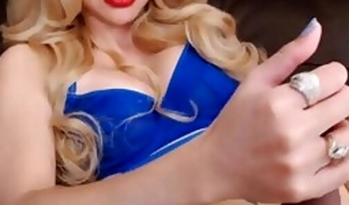 gorgeous Thai ladyboy with huge dick wanks hard until she cums on webcam