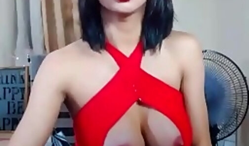fake tits filipina ladyboy tugs her big dick on webcam