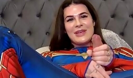 Trans girl in disguise masturbating her dick