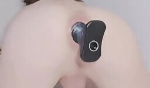plug and toy crammed in sissy asshole