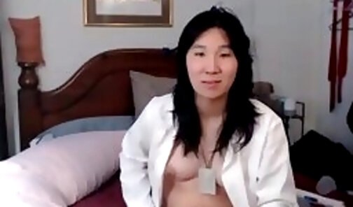 beautiful tits asian ladyboy strokes her tiny dick