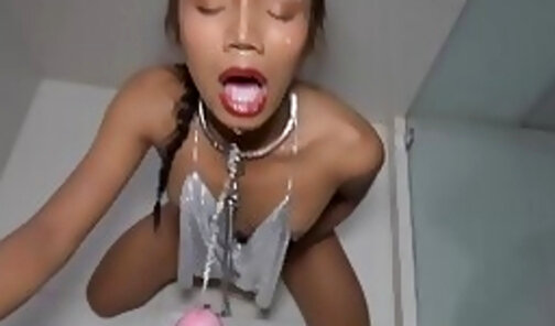 Ladyboy Mickey Pissed On During Giving POV A Blowjob