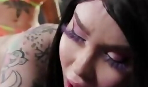 TS Girl Angelina Please Buttfucks Her Trans GF