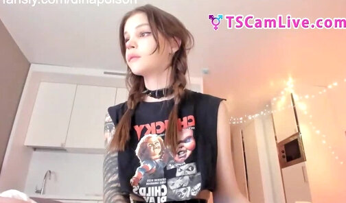 Beautiful Twink T-Girl   Live at Webcam Part 2