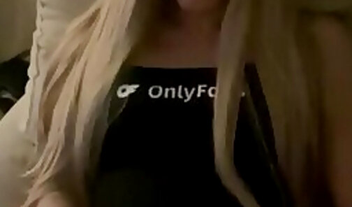 Facetime with Trans girl. show off cock and body, before cumming all over herself