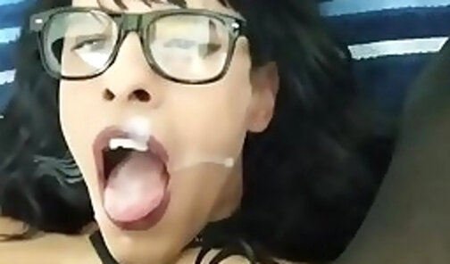 tgirls dumping loads into their own mouths
