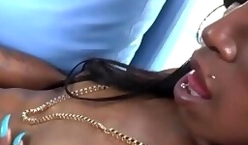 Black TS Girl Nyla Melrose Plays With Her Huge Cock