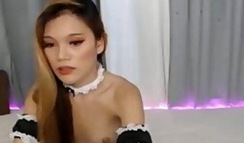 petite shemale cutie pulls off her small penis