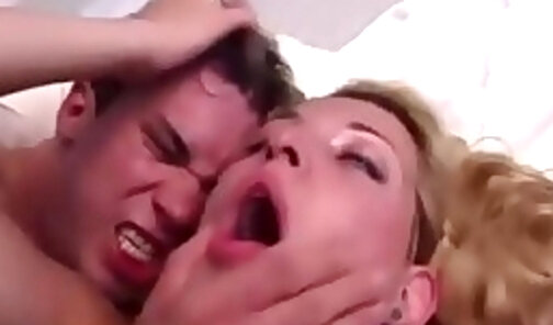 Men fucking her asshole and cum on her face