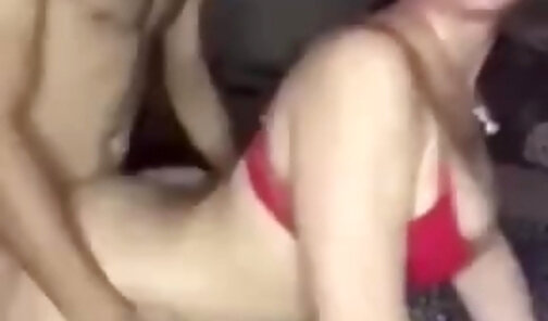 Redbone Tranny getting Fucked and Jerked off