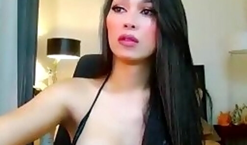 slim filipina trans slut with big tits toys ass and pulls her cock