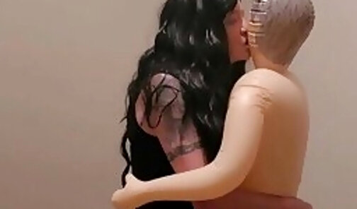 sissy kevin sucks his blow-up doll