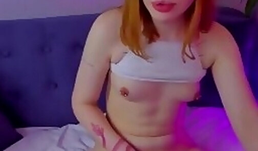 redhead teen tgirl with small tits wants to tease you on webcam