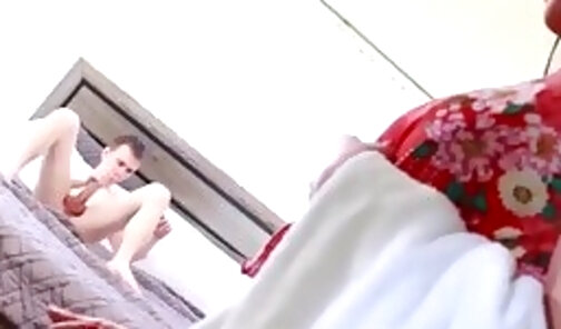 Pornstar TS Chanel Santini blows cock before mutual handjob