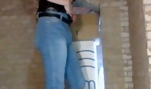 Femboy showing tight ass in pants