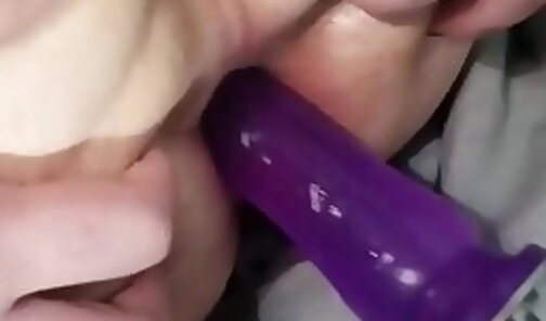 Tranny getting ass dildoed by her sex machine