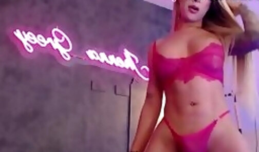 Beautiful Sexy SheBabe in pink lingerie  Part 3 doing a Cam Show