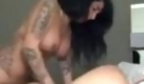busty tattoed shemale fucks guy