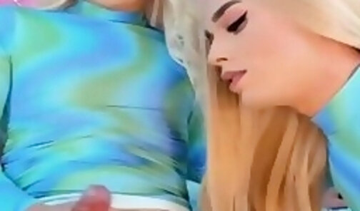 Blonde Shemales So Horny And Went Up Sucking Cocks