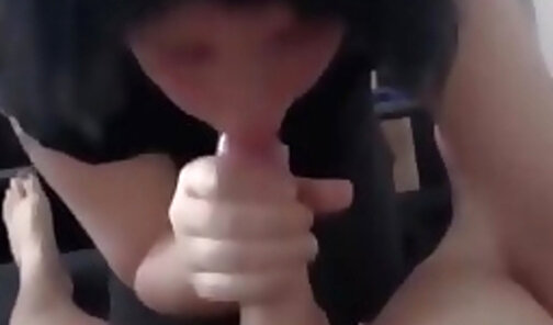 Tranny gets finger fucked and sucked by another one
