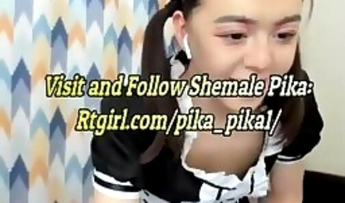slim teen femboy from Mongolia spanks on webcam
