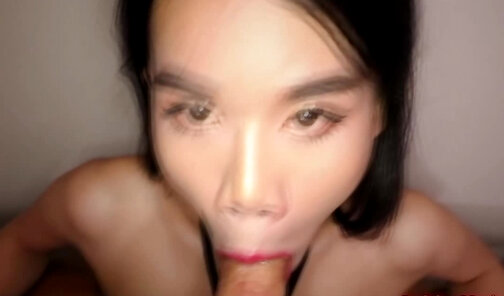 Ladyboy Pimmie Gives Blowjob And Gets Barebacked