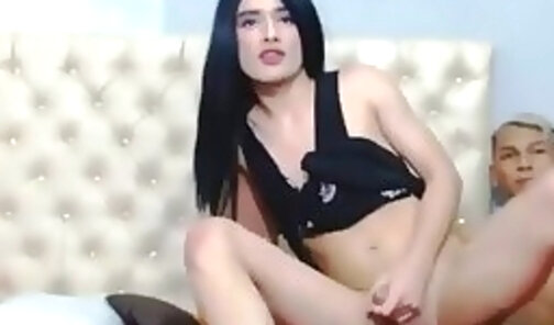 Guy Fucks Latina Cute Shemale Anal Sex On Webcam